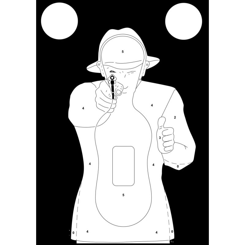 Tarcza sportowa TS-9 - Sylwetka biała - "francuz"